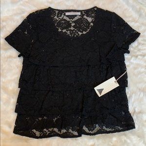 Dreamers Black floral laced Blouse